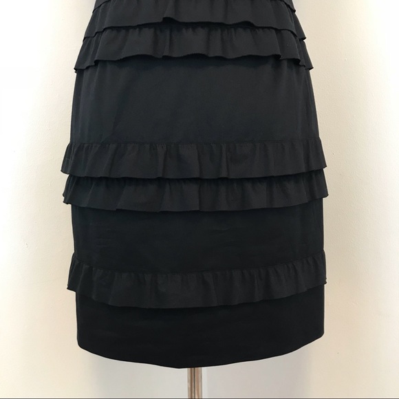 Elie Tahari Black Ruffle Cocktail Dress LBD Size 0 - Picture 6 of 8